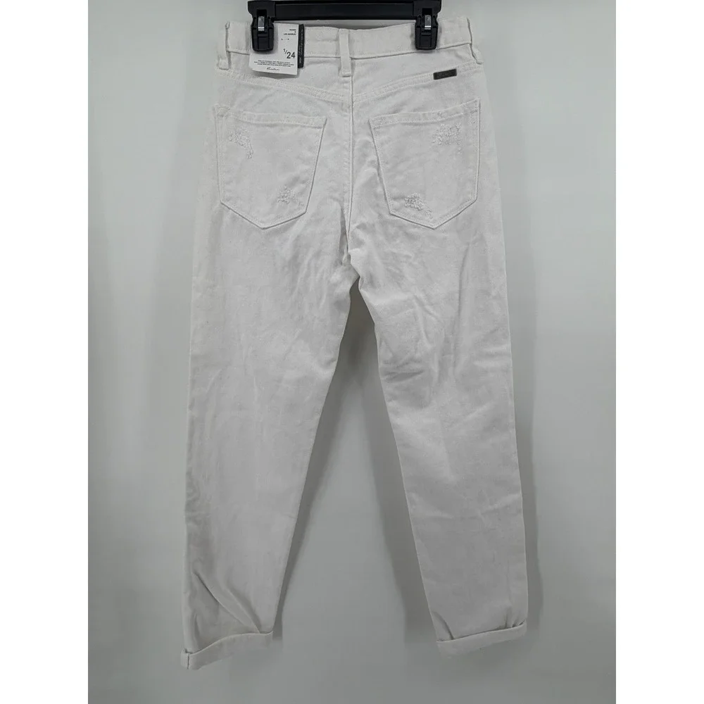 KanCan White Distressed Mom Jeans High Rise Tapered Leg Size‎ 1/24 NWT
